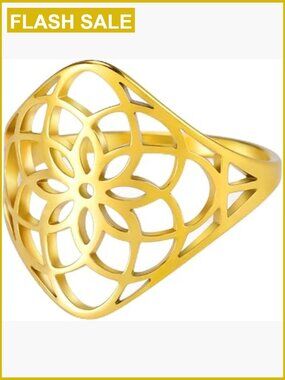 Stainless Steel Wedding Band Ring - Women's Filigree Bohemian Ring